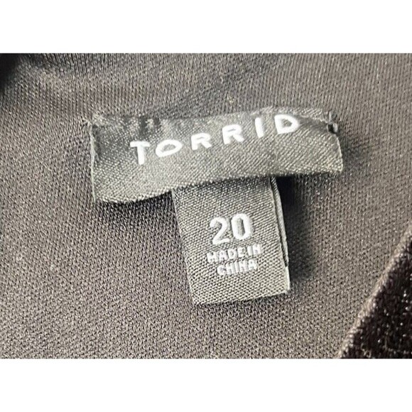 Torrid Dress Women’s 20 Maxi Velvet Black V Neck High Slit Romantic Goth Whimsy - Picture 9 of 9